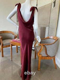 Unlabeled John Galliano Attributed Vintage Bias Cut Evening Dress w Draped Back