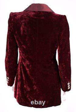 VALENTINO Vintage Burgundy Crushed Velvet Double-Breasted Evening Jacket 6