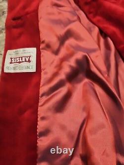 VINTAGE 1990 SISLEY MADE IN ITALY/ ALL-TIME CLASSIC/ Deep Red Velvet Suit/Medium