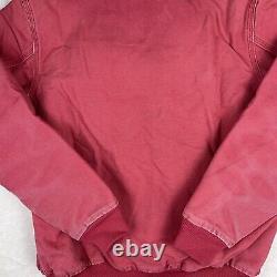 VINTAGE 90s Carhartt Pink Red Hooded Jacket Coat Womens Small Camo Lined Work