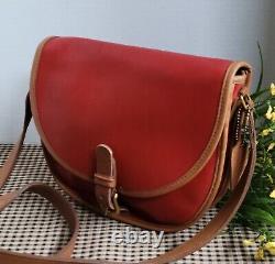 VINTAGE COACH RIDING BAG SPECTATOR Red Leather Crossbody Shoulder Bag 6750