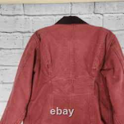 VINTAGE Carhartt Jacket Womens XL Pink Red Detroit Blanked Lined Canvas J097