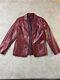 Vintage Gap Women Leather Jacket Red Medium Oxblood Blazer Dark 90s Y2k