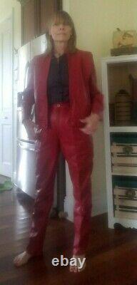 VINTAGE METROSTYLE TWO PIECE PANTS SUIT RED SIZE 8 (Runs small)
