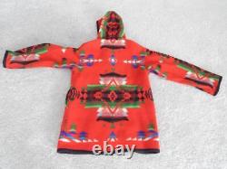 VINTAGE RARE INDIAN NATIVE DSN PENDLETON COAT With HOOD CONCHA BUTTONS WOOL