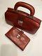 Vintage Red Bosca Matching Handbag And Wallet Made In Italy Clutch Purse Leather