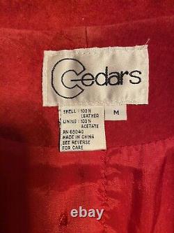 VINTAGE Red Suede Fringe Cedar Jacket Woman's Size Medium