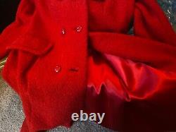 VINTAGE Rubel Originals Union label Women Red MEDIUM Winter Coat with Fur Collar