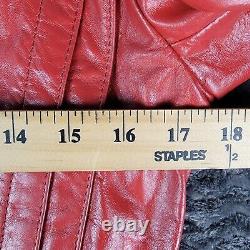 VINTAGE Wilsons Leather Jacket Womens Medium Sz 10 Red Cropped Biker 80s Retro