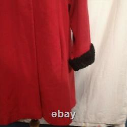 VINTAGE red virgin wool Cashmere Over COAT ADMYRA UK 14 made in the England