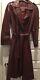 Vintageetienne Aigneroxblood Red Leather Trench Coatbeltwomenssize 18