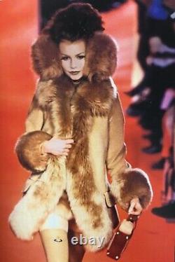 VIVIENNE WESTWOOD Original Vintage Red Label DL Fur Trim Coat Italy 90s Gorgeous