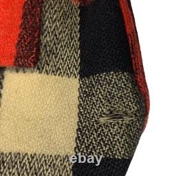 VTG 1940's Woolrich Women's Mackinaw Flannel Wool Work Shirt Red/Black. Size 16