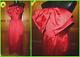 Vtg 80s Lillie Rubin Red Satin Bow Corset Formal Evening Strapless Corset Dress