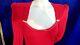 Vtg 80s St. John Marie Gray Red Dress Santana Wool Knit Power Shoulders 4 6 S