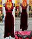 Vtg 90s Betsey Johnson Dress Velvet Red Lace Midi Slip Evening Party S 2 4 6