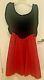 Vtg Dress Gunne Sax Jessica Mcclintock 13 Black Velvet Bodice Red Full Skirt Usa