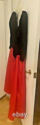 VTG Dress Gunne Sax Jessica McClintock 13 Black Velvet Bodice Red Full Skirt USA