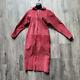 Vtg Jh Collection 1980s Suede Turtleneck Womens Long Burgundy Button Dress Sz 6