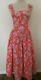 Vtg Laura Ashley Dress Vintage 80s 90s Sz 12 Red Floral French Country Sundress