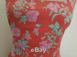VTG LAURA ASHLEY Dress Vintage 80s 90s Sz 12 Red Floral French Country Sundress