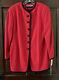 Vtg Linda Allard Ellen Tracy Red Wool Jacket Withblack Trim Size 16 ($435 Msrp)