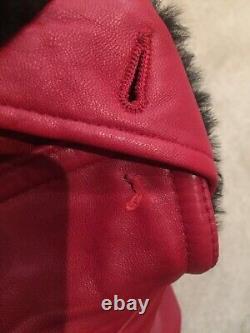 VTG Valerie Stevens Women's New Zealand Lambskin Leather Red Belted Coat Size 8