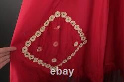 VTG Women's 50s Long Red Halter Neck Gown Sz XS 1950s Maxi Dress