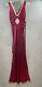 Vtg Young Edwardian Arpeja Womans Extra Small Xs Dress Red Wine Silky Maxi Lace