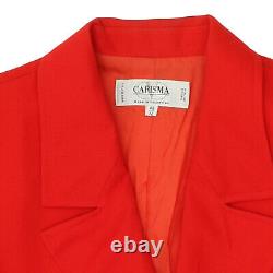 Valentino Carisma Womens Red Blazer Jacket Vintage Designer Formal Suit VTG