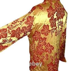 Valentino Intimo Lounge Set Womens Size Medium M Vintage Asian Inspired Gold Red