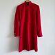 Very Very Red Coat Vintage Y2k Military Style Coat Bright Red Wool 90s