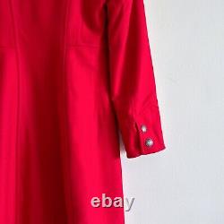 Very very red coat vintage y2k military style coat bright red wool 90s