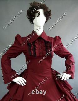 Victorian Maid Vintage Period Dress Gown Steampunk Vampire Halloween Costume 007