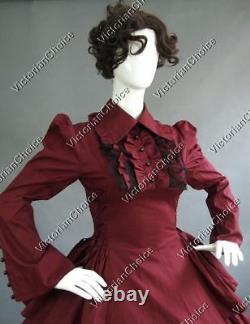 Victorian Maid Vintage Period Dress Gown Steampunk Vampire Halloween Costume 007