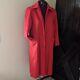 Vintage 100% Women's Petite Red Wool Long Coat By Alorna Collared Buttons Usa