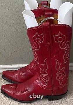 Vintage 1883 Lucchese Red Cowgirl Western Boot (N4535) Woman's Size 6.5 B