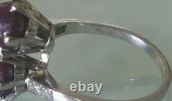 Vintage 18k Gold Star Ruby Diamond Ring-Estate Jewelry Women's SZ 7 5.3 gm