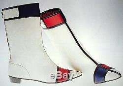 Vintage 1960's Mondrian Mod Go-Go Boots Museum Deaccession Size 6.5 Unworn Rare