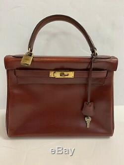 Vintage 1962 Authentic Hermes Kelly Bag Purse Rouge Red