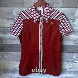 Vintage 1976 Mcdonalds Brwon/red Uniform Button Shirt Womens 14