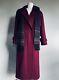 Vintage 1980's Paris Sport Club Womens Xl Long Wool Burgundy Coat Union Made Usa