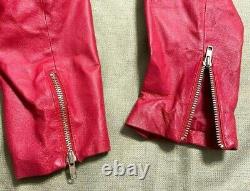Vintage 1980S METROSTYLE 100% RED LEATHER SUIT WOMEN'S 18 sexy JACKET & SKIRT