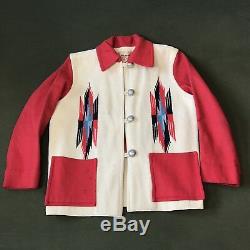 Vintage 40's 50's Chimayo Material Navajo Indian Jacket Woven Women SZ 14