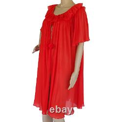 Vintage 60s Nailotex Lingerie Boudoir Womens M Red Accordion Pleated Bed Jacket