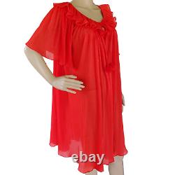Vintage 60s Nailotex Lingerie Boudoir Womens M Red Accordion Pleated Bed Jacket