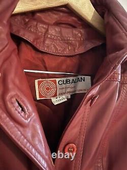 Vintage 70's Cubalan Leather Buttoned Down Jacket -small