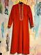Vintage 70's Joan Curtis Women's Red / Gold Polyester Dress No Size Tag Free