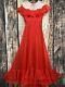 Vintage 70's Womens Formal Bridesmaid Dress Ruffle Lace Lined Long Gown Xs 0 1