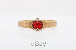 Vintage $7000 Red MOP Diamond OMEGA 14k Yellow Gold Ladies Dress Watch